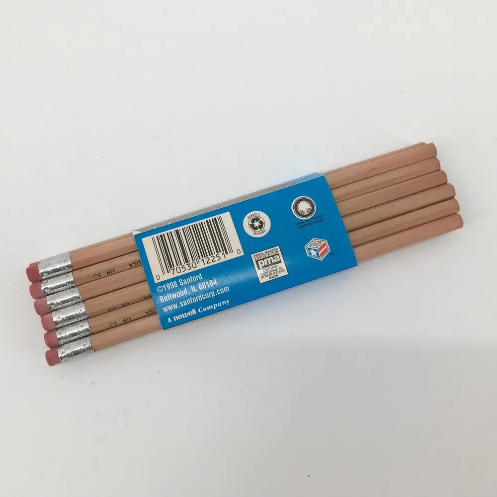 Sanford Real Wood American Natural Pencil 12pk No. 2 NOS 1998 USA Anti Smudge